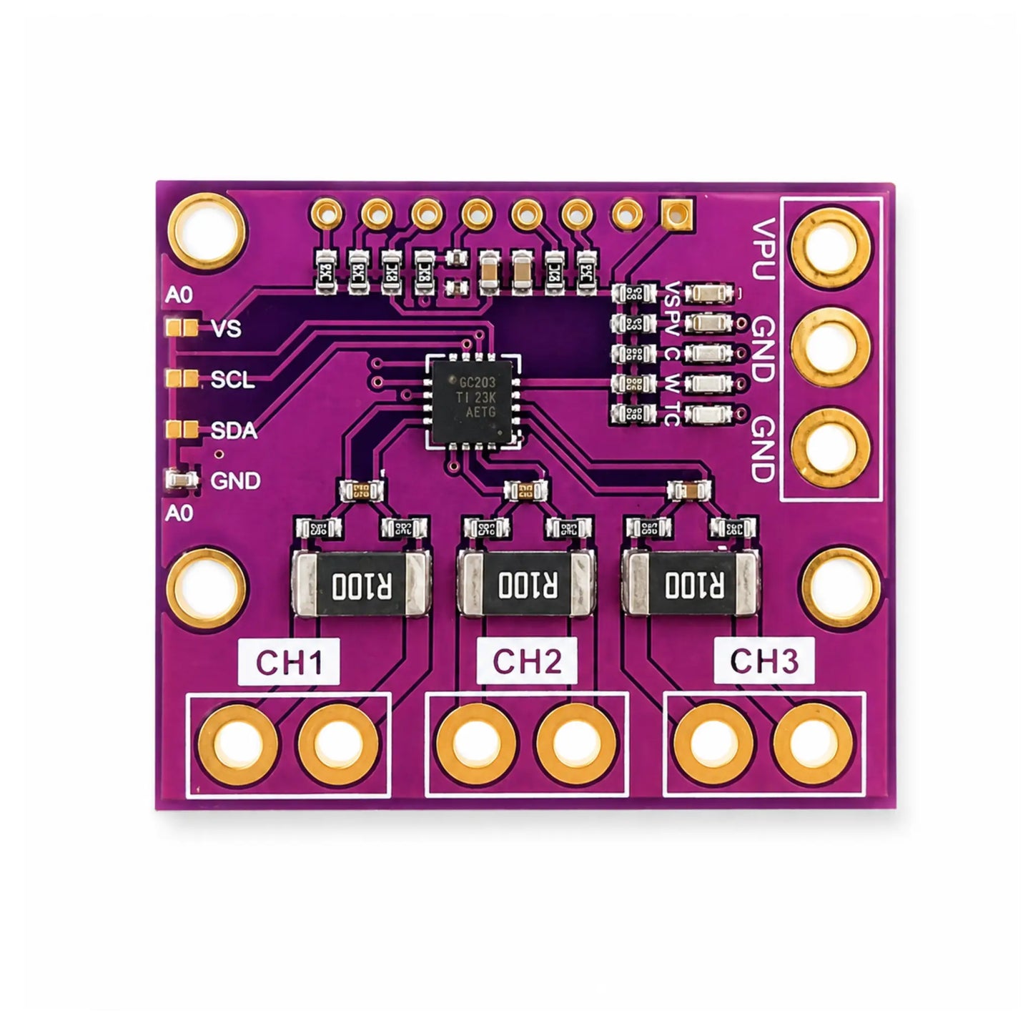 INA3221 3-Kanal Strom- & Spannungssensor Modul I2C – Highside-Messung bis 26V für Arduino, ESP32 & Raspberry Pi