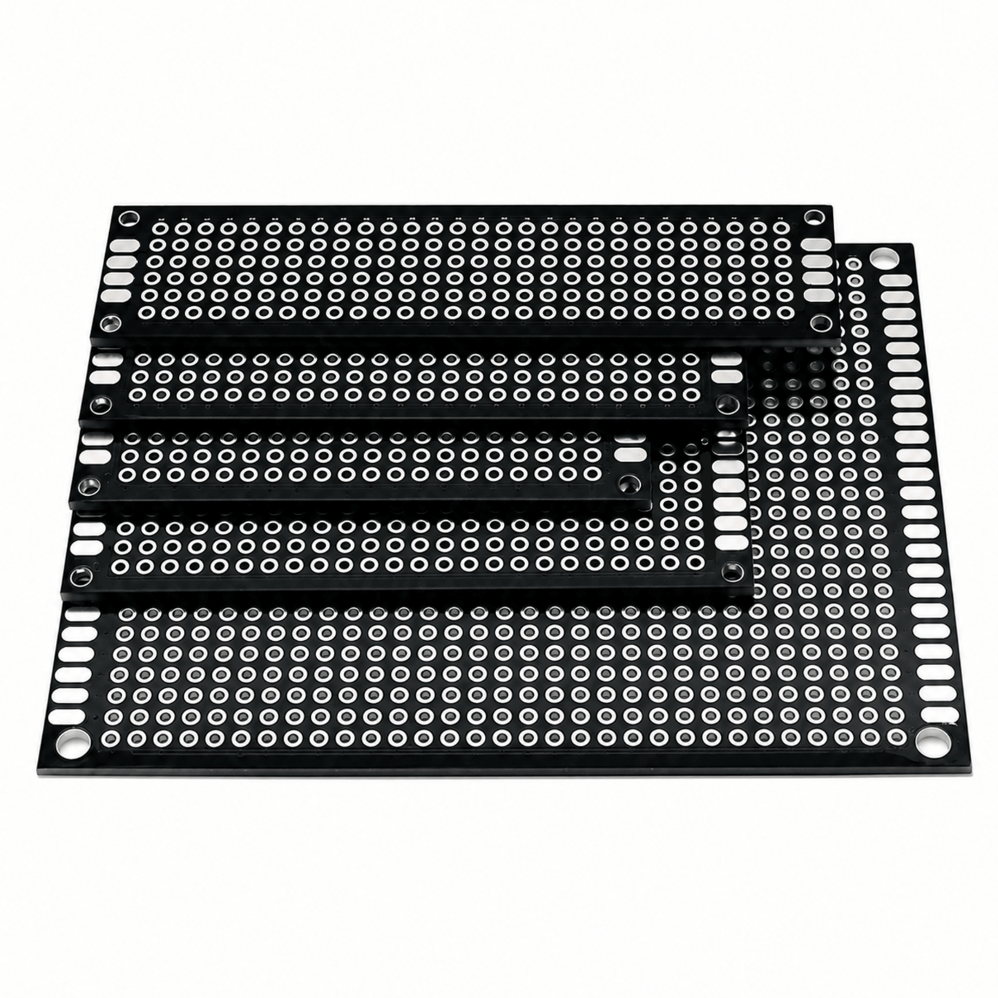 5er Set Lochrasterplatine FR4 Schwarz - Prototyping Board Set