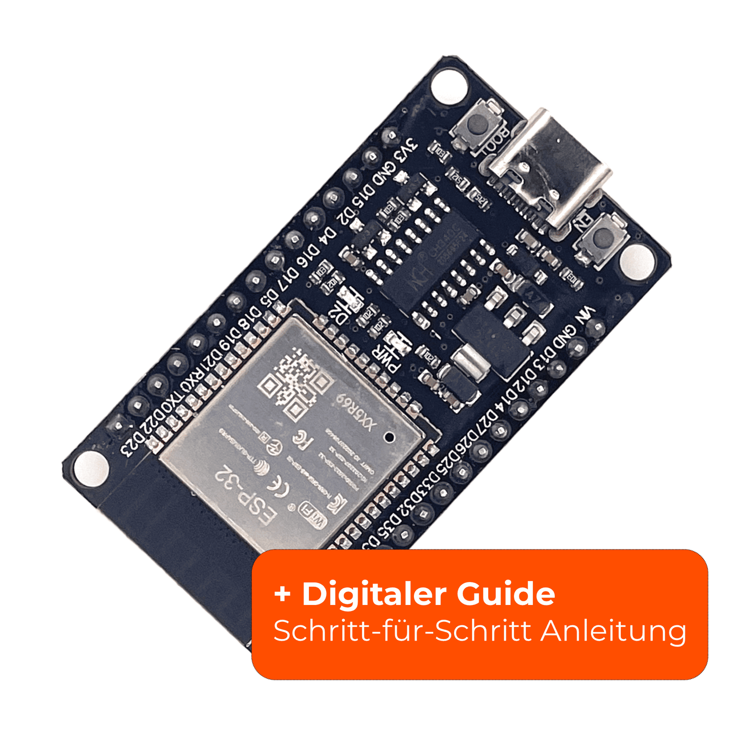 ESP32 WROOM-32 Entwicklungsboard mit USB-C, WiFi und Bluetooth für Arduino