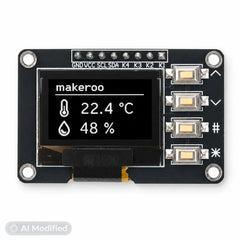0,96 Zoll OLED Display mit 4 Tastern I2C 128x64 SSD1315 – Bedienpanel für Arduino, ESP32 & Raspberry Pi