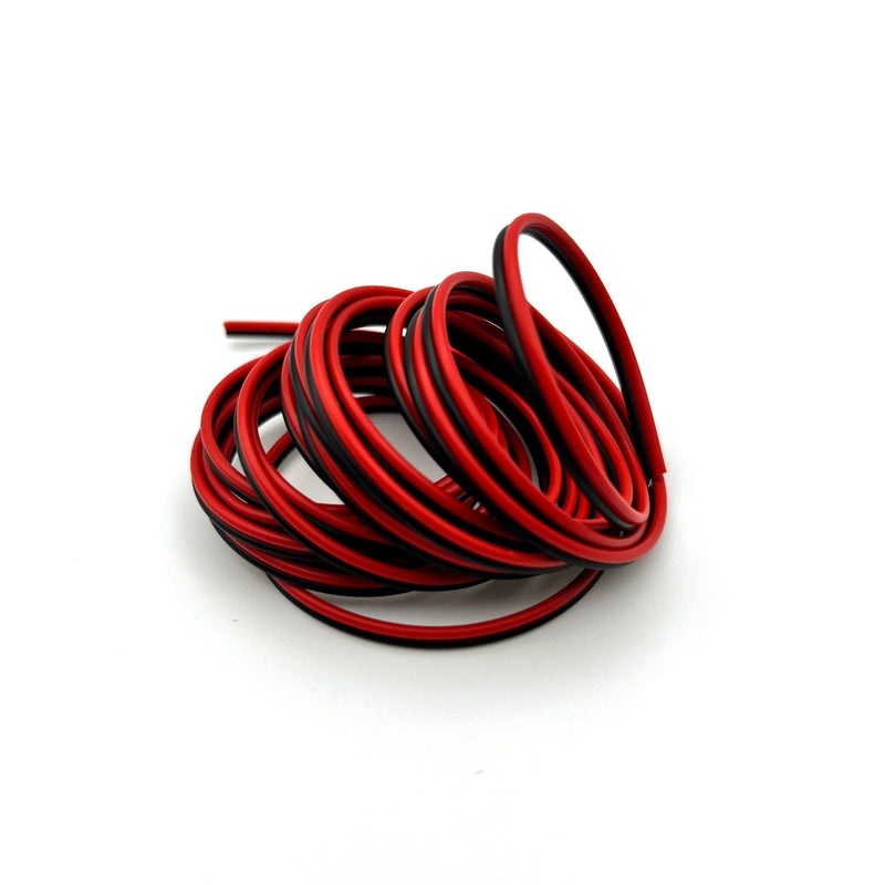 22AWG Kabel 2-adrig rot/schwarz - Meterware