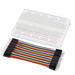 Breadboard 400 Kontakte + 40x Dupont Jumper Kabel Set – Prototyping Set für Arduino & Raspberry Pi