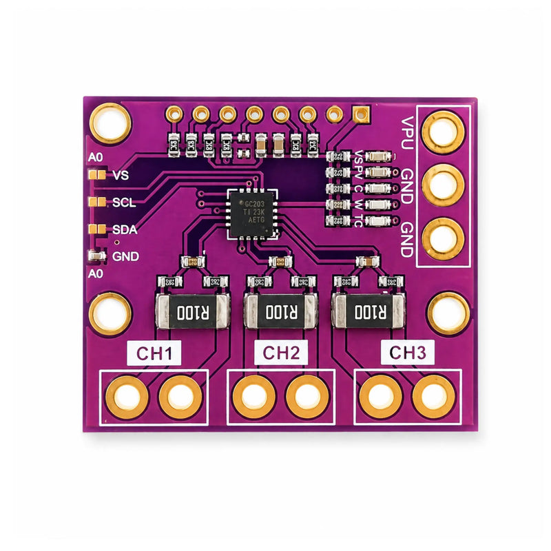 INA3221 3-Kanal Strom- & Spannungssensor Modul I2C – Highside-Messung bis 26V für Arduino, ESP32 & Raspberry Pi