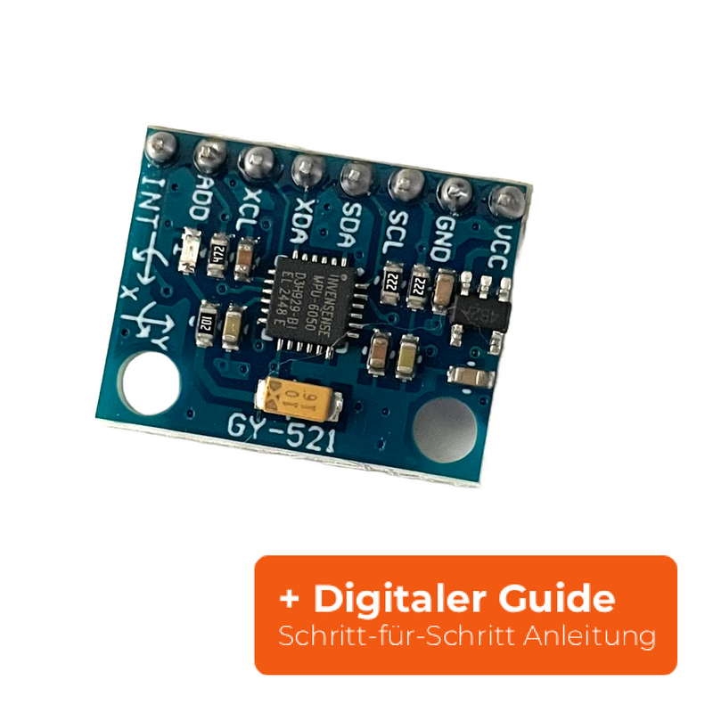 GY-521 MPU-6050 Modul – 3-Achsen Gyroskop + 3-Achsen Beschleunigungssensor für Arduino & Mikrocontroller