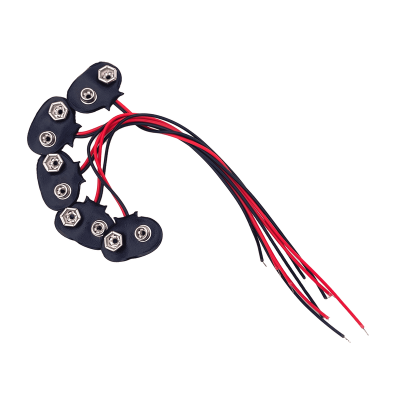 5er-Set 9V Batterieklemmen Batterieclip Adapter mit Kabel | Anschluss, Stecker