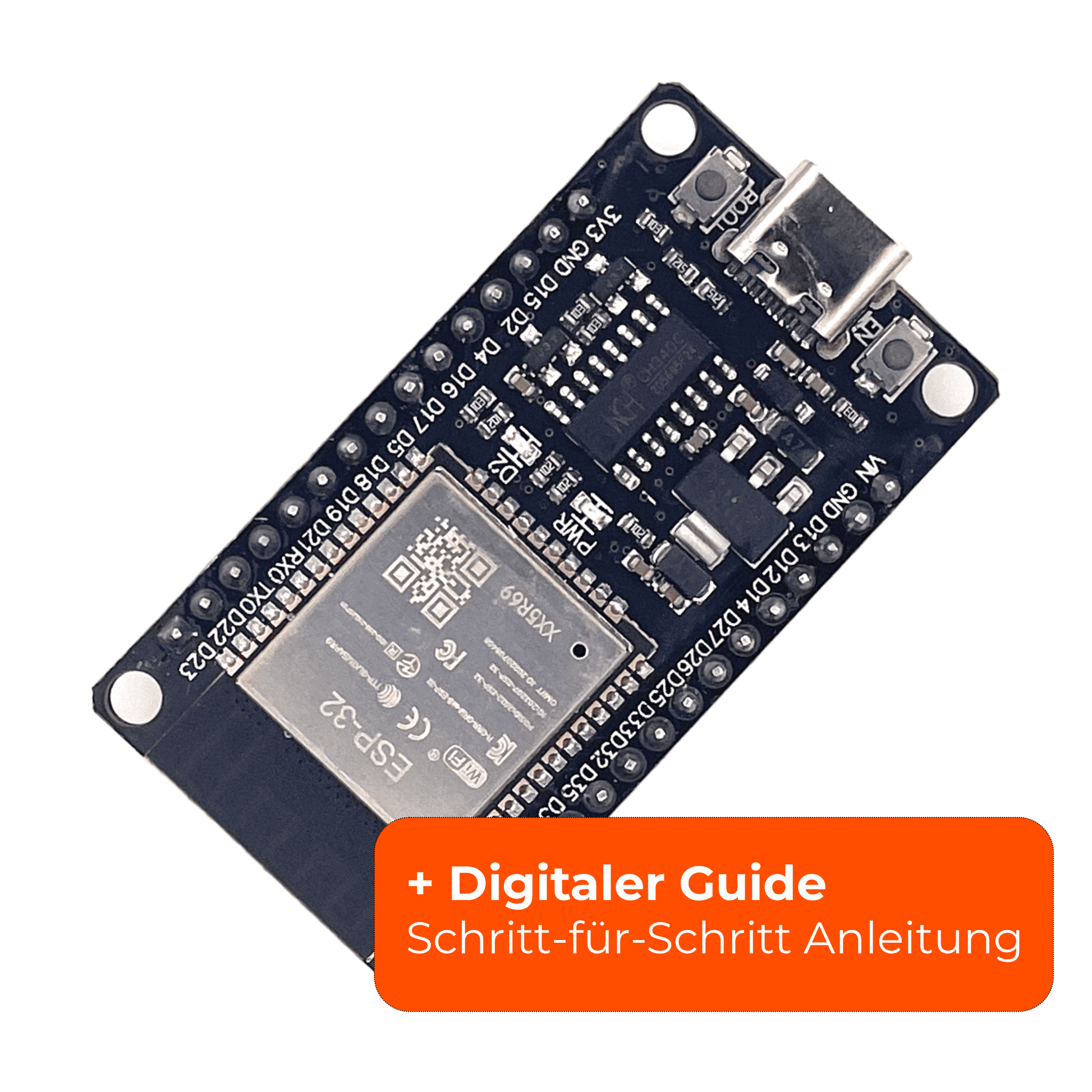ESP32 WROOM-32 Entwicklungsboard mit USB-C, WiFi und Bluetooth für Arduino